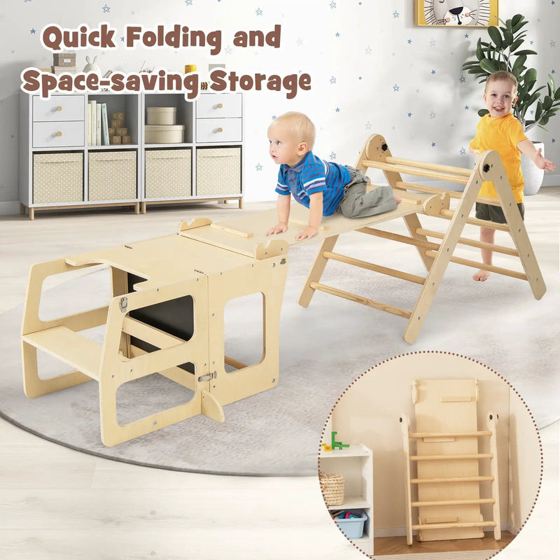 7-in-1 Toddler Climbing Toy Connected Table and Chair Set for Boys and Girls Aged 3-14 Years Old by DirectDeals