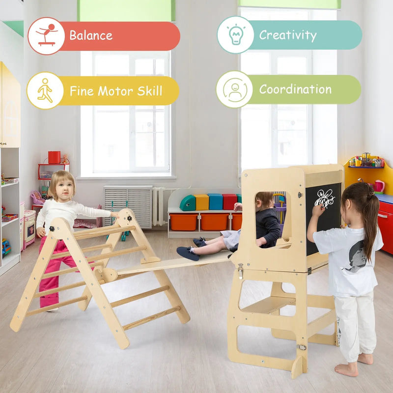 7-in-1 Toddler Climbing Toy Connected Table and Chair Set for Boys and Girls Aged 3-14 Years Old by DirectDeals