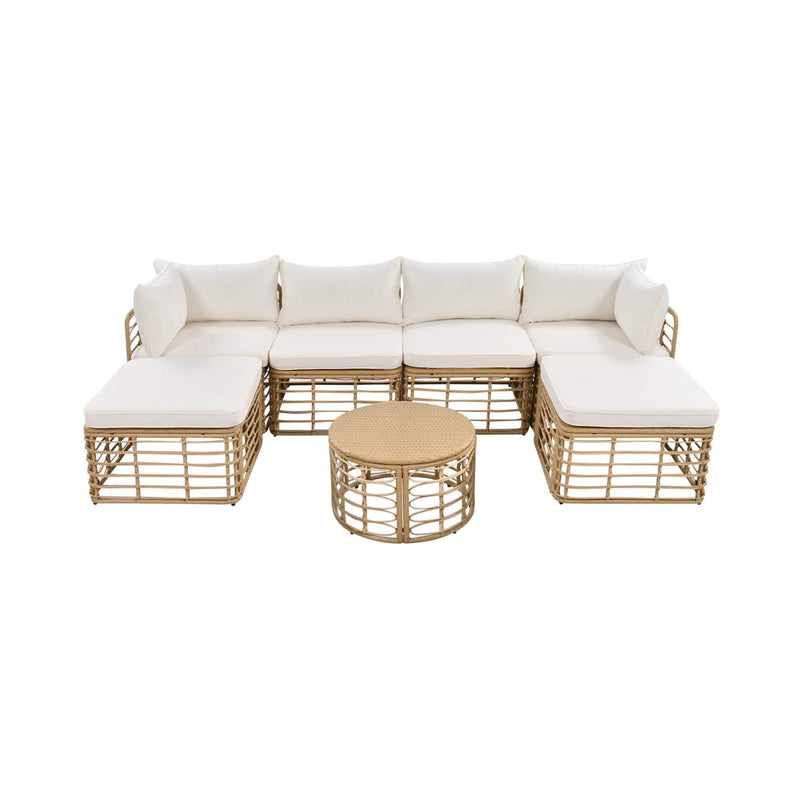 Alora 7-Piece Outdoor All-Weather Rattan Patio Sofa Set With Cushions (SAK47230) by SAKSBY WHOLESALE