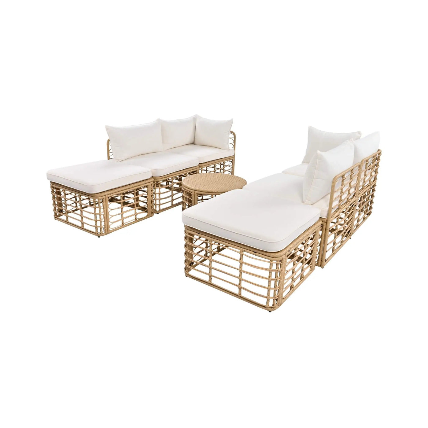 Alora 7-Piece Outdoor All-Weather Rattan Patio Sofa Set With Cushions (SAK47230) by SAKSBY WHOLESALE