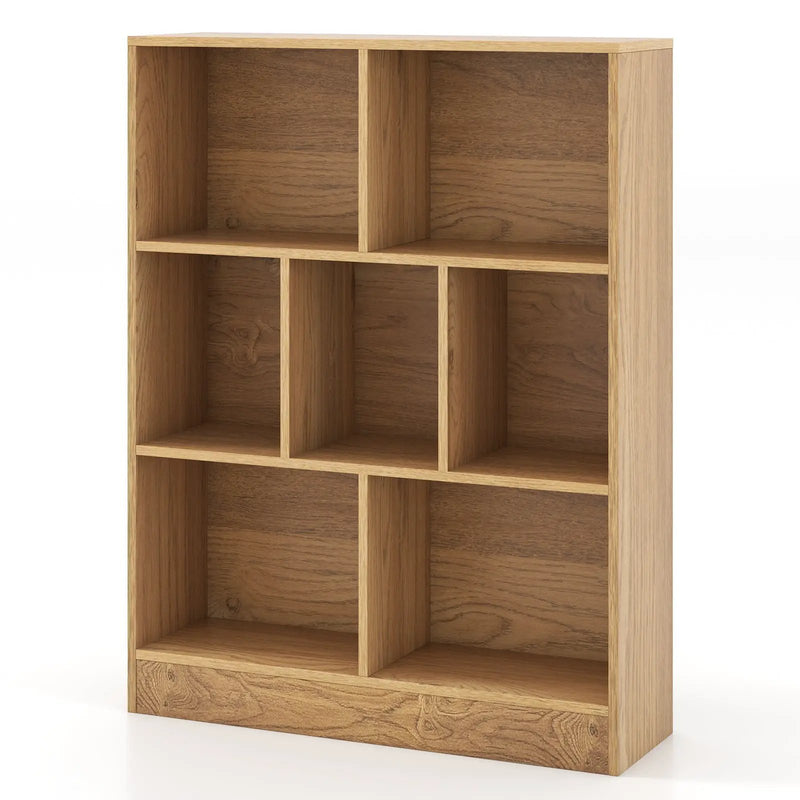 7-Section Freestanding Bookshelf for Kids Room Classroom Daycare Nursery by DirectDeals