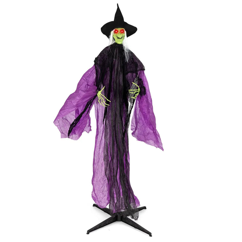 7.2 ft Halloween Standing Witch with Lighted Eyes and Automatic Arm Movement by DirectDeals