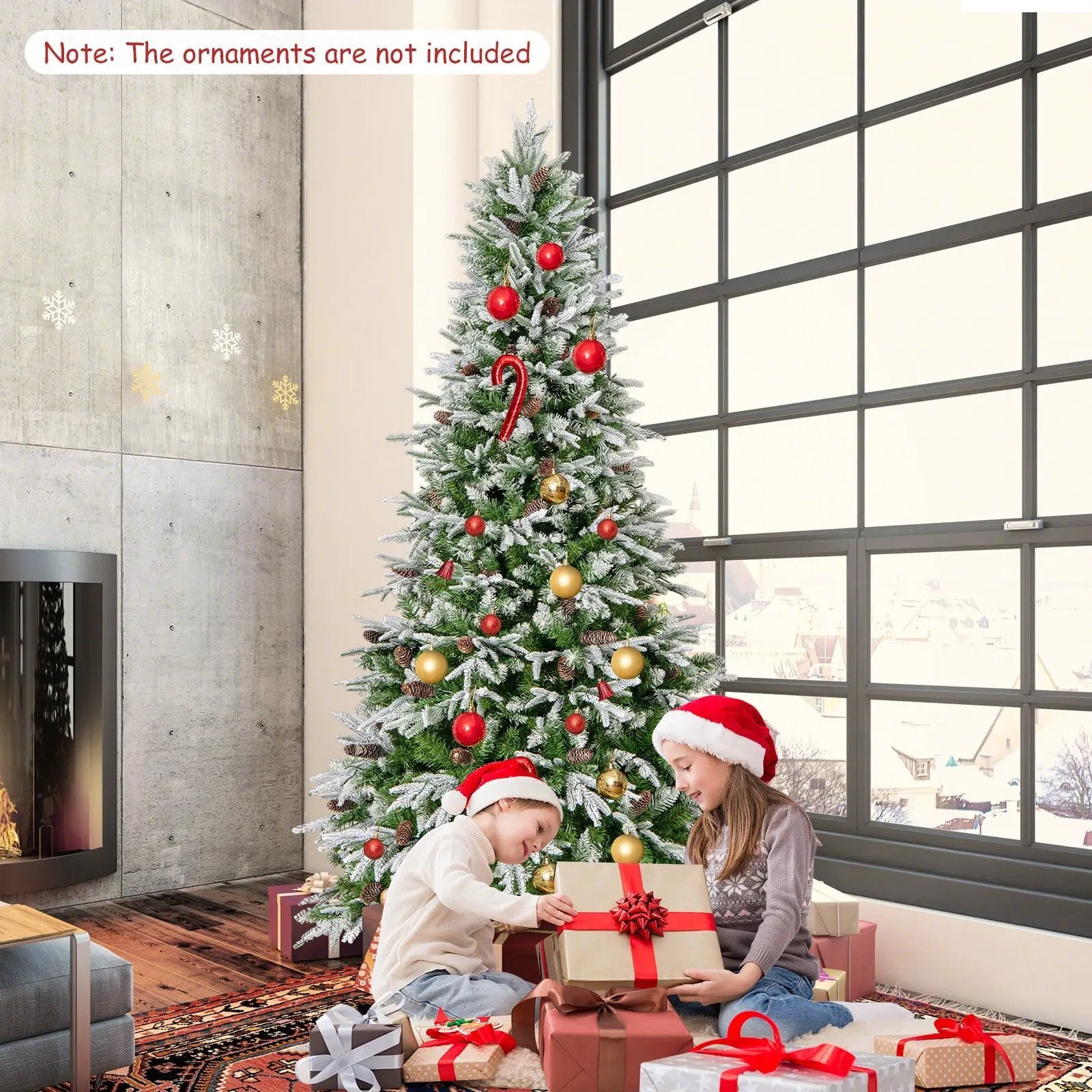 6/7.5/9 FT Pre-Lit Artificial Christmas Tree with 765/1135/1871 Tips and 280/470/690 Warm-White LED Lights by DirectDeals