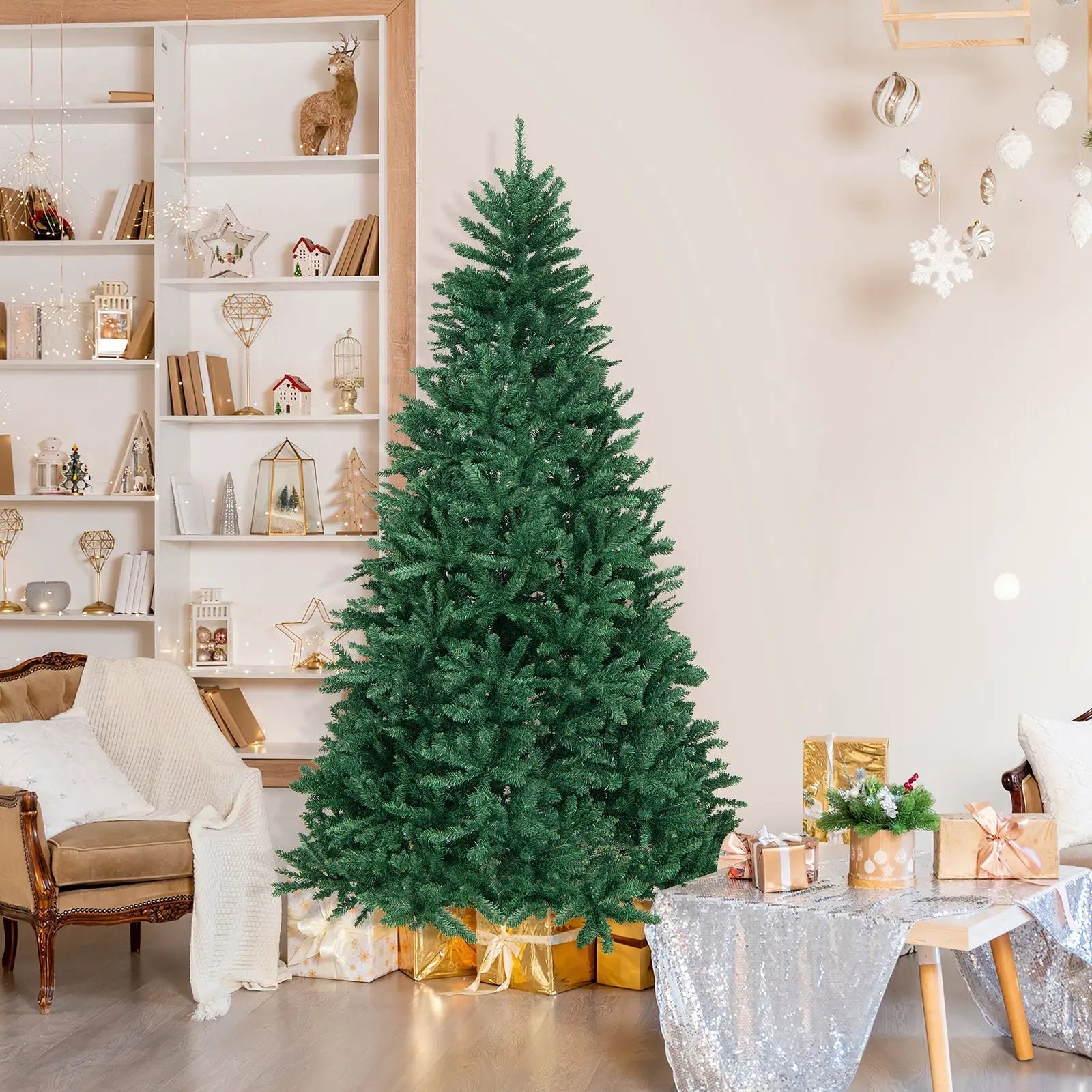 7.5 Feet Artificial Christmas Tree with Folding Metal Stand by DirectDeals