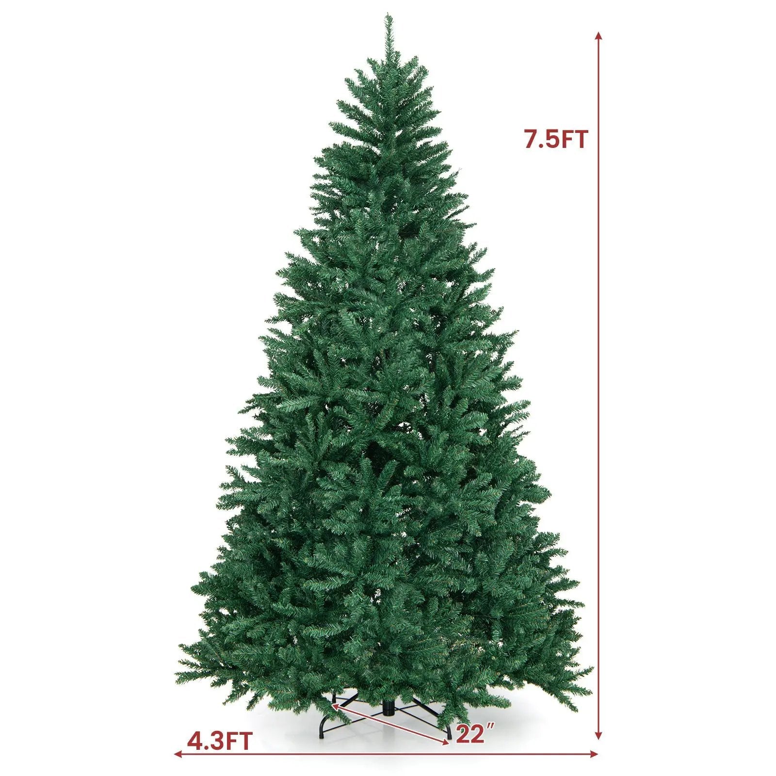 7.5 Feet Artificial Christmas Tree with Folding Metal Stand by DirectDeals