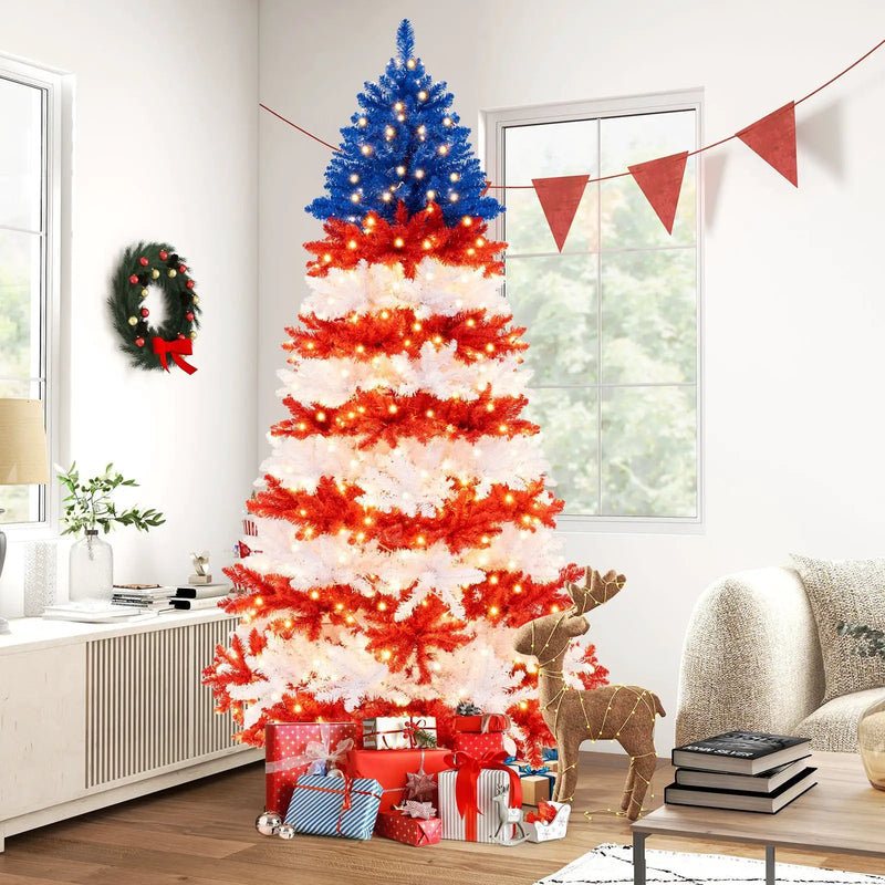 7.5 Feet Artificial Christmas Tree with Warm White LED Lights by DirectDeals