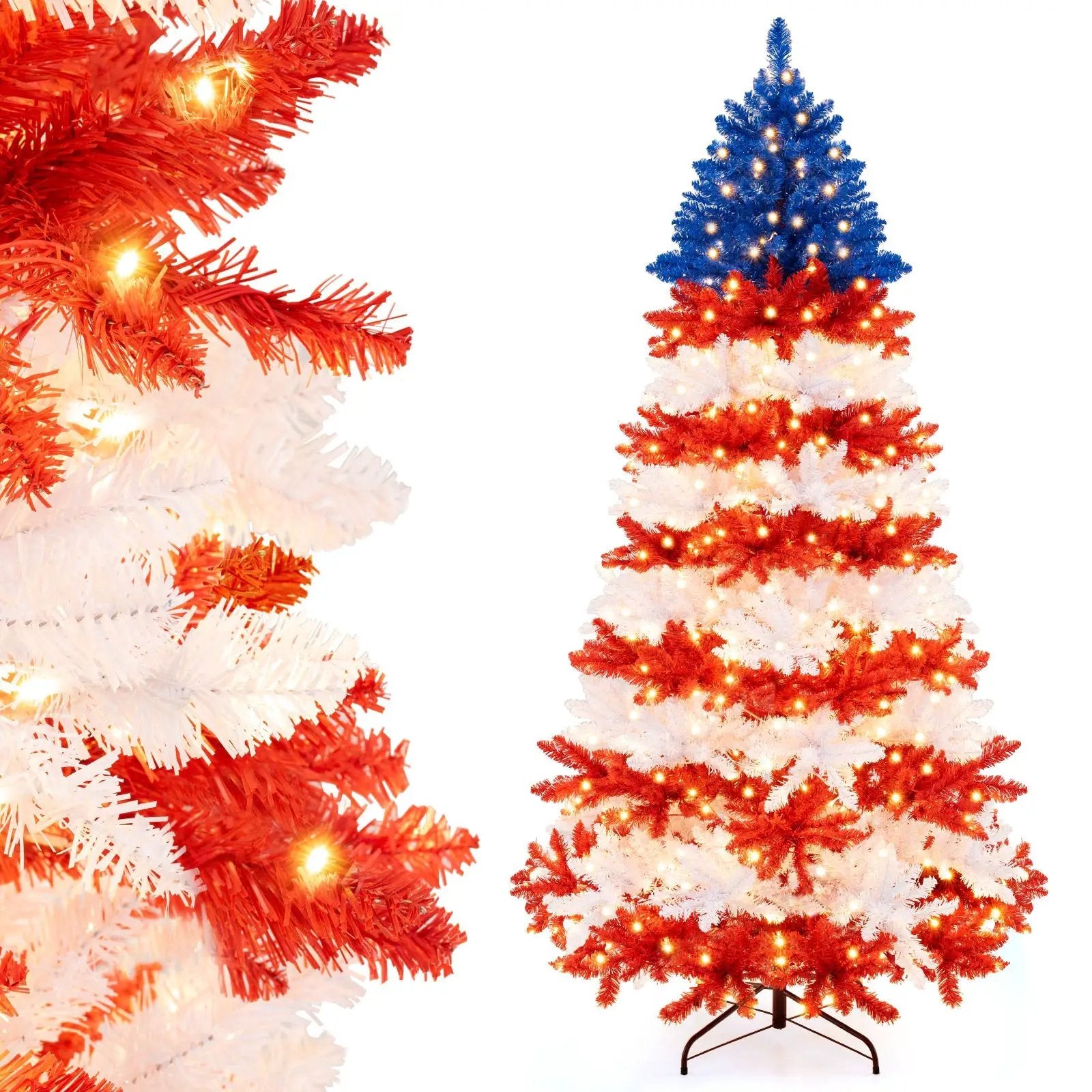 7.5 Feet Artificial Christmas Tree with Warm White LED Lights by DirectDeals