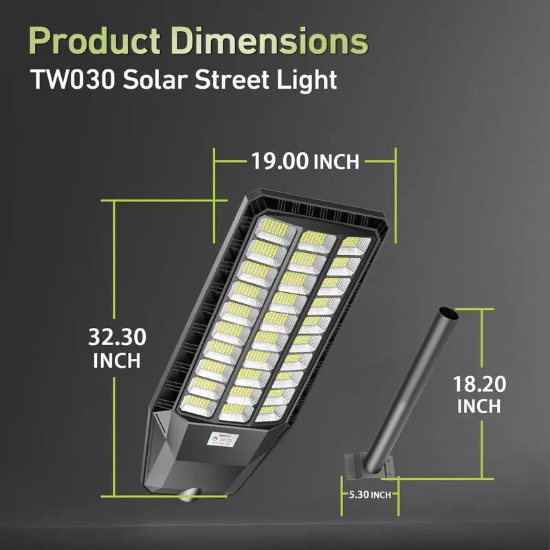 9000W Solar Street Light, 180000 Lumens Dusk to Dawn Street Lights Solar Powered Motion Sensor by Outdoor Solar Outlet