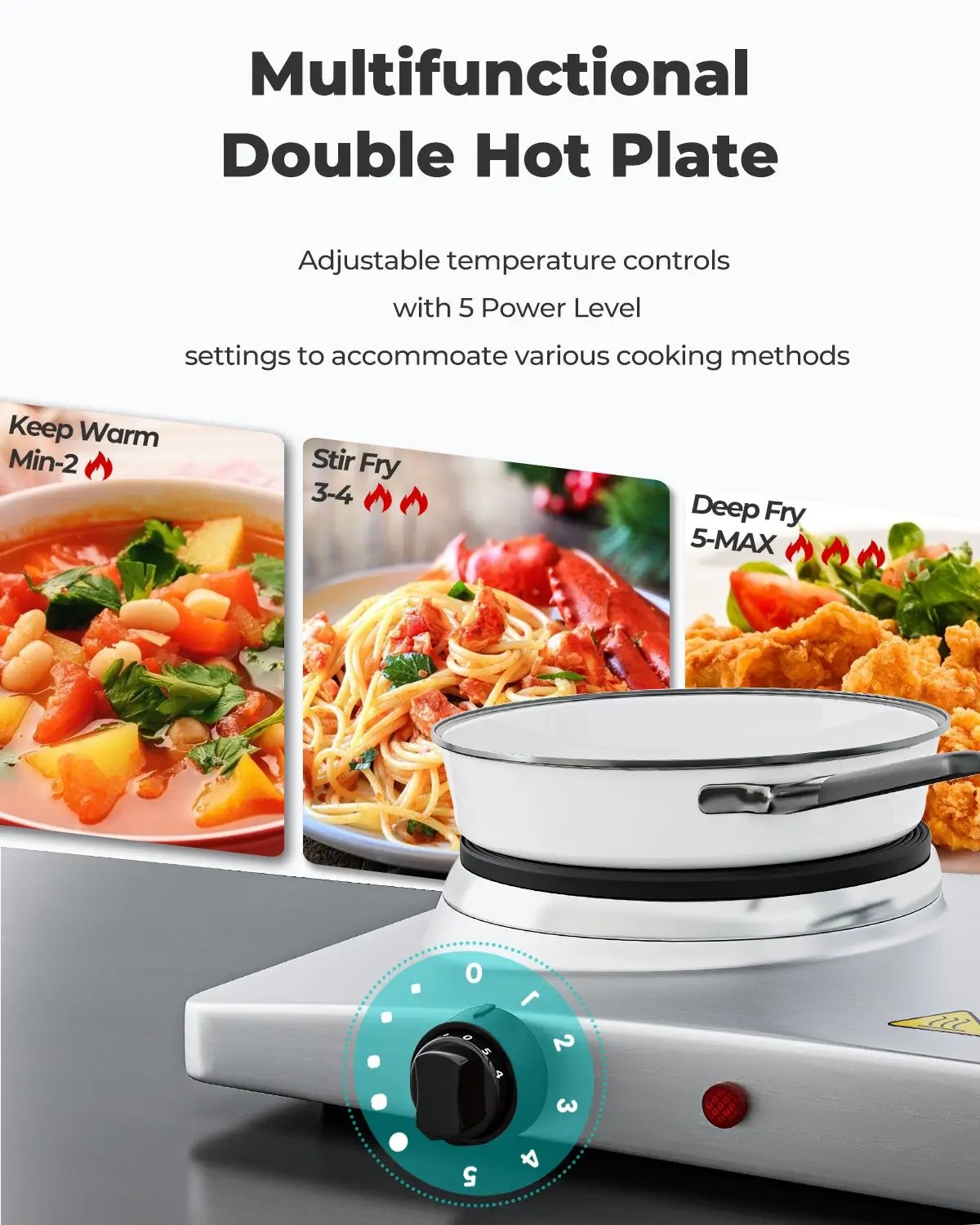 1800W Double Hot Plate Electric Countertop Burner by DirectDeals