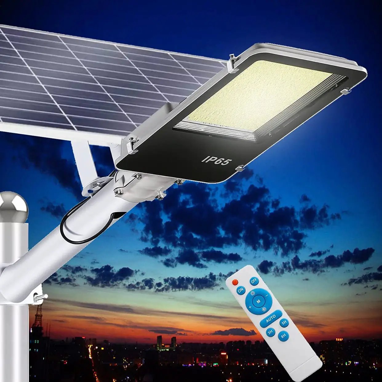 7000W Commercial Solar Street Light Outdoor 135000 Lumens Dusk to Dawn Solar with Remote Control by Outdoor Solar Outlet