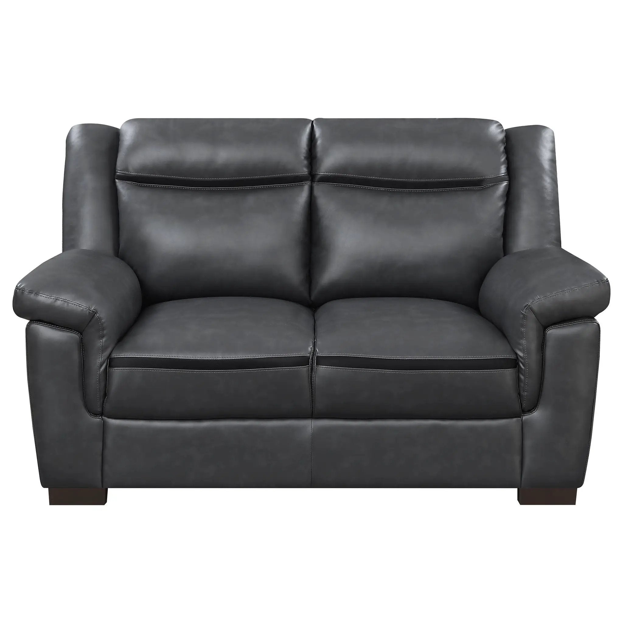 Arabella Upholstered Padded Arm Loveseat Grey by Unique Piece Furniture