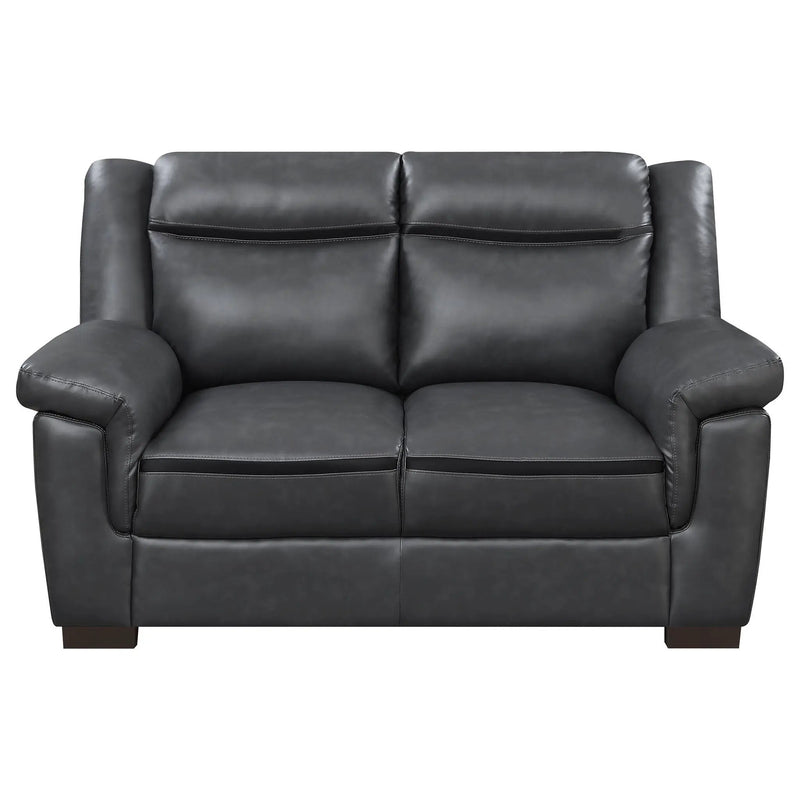 Arabella Upholstered Padded Arm Loveseat Grey by Unique Piece Furniture