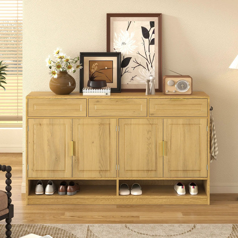 U-Style Farmhouse Sideboard with 3 Drawers & 4 Doors by HouseOfZazla
