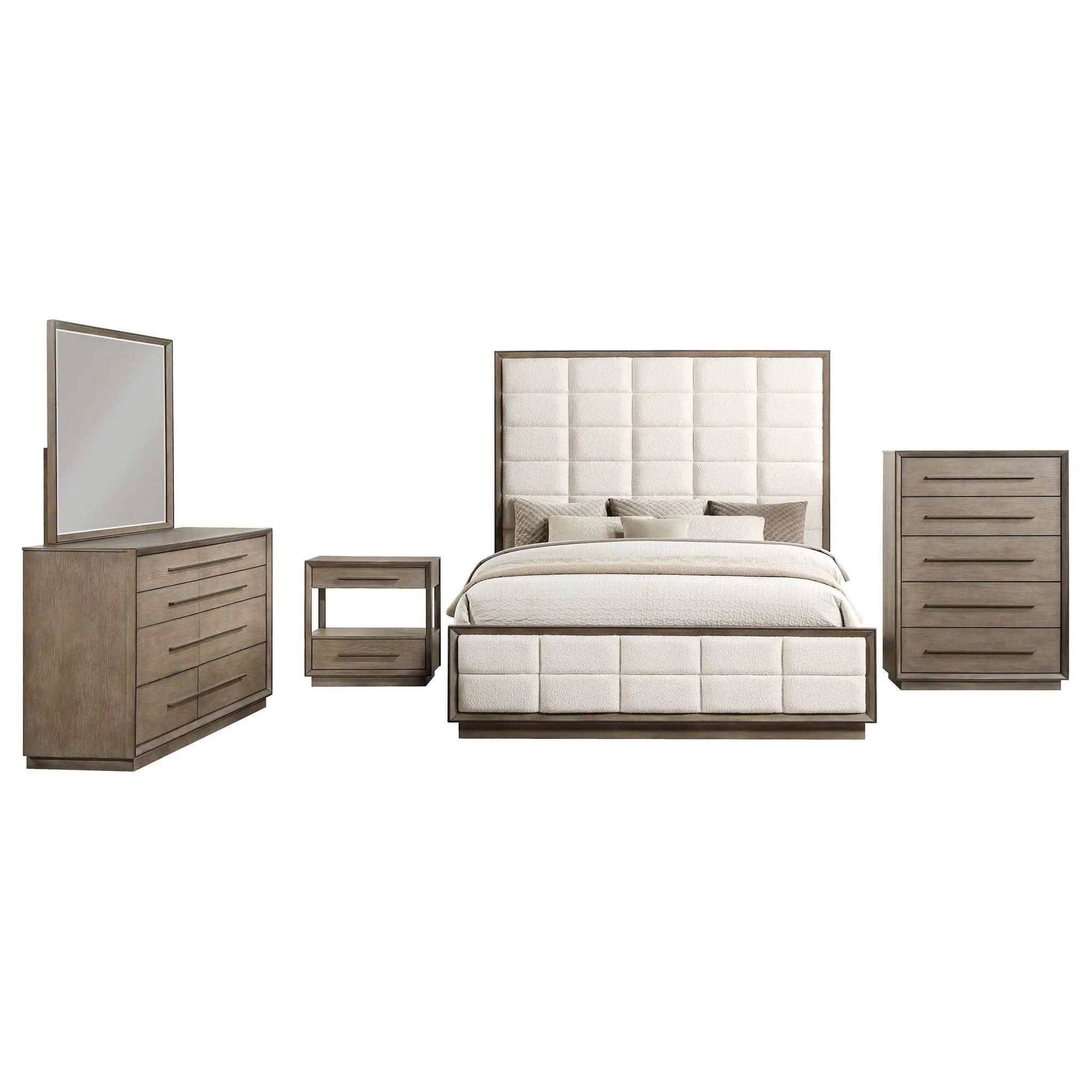 Durango 5-piece Eastern King Bedroom Set Taupe Oak by Unique Piece Furniture