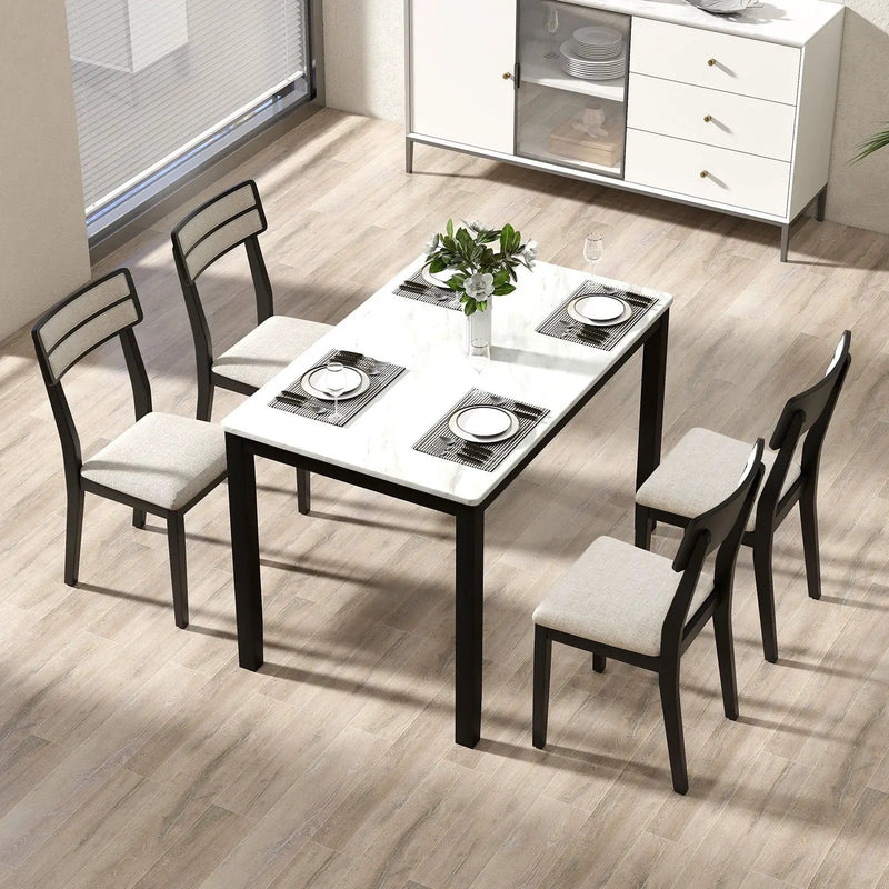 Modern Dining Chairs Set of 4 with Tilt Backrest for Dining Room-Black by DirectDeals