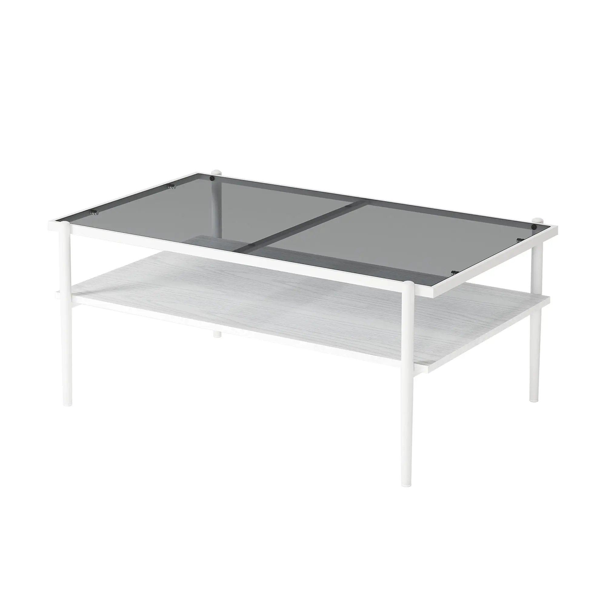Rectangle Coffee Table With Tempered Glass Top And Legs, Modern Table For Living Room by Unique Piece Furniture