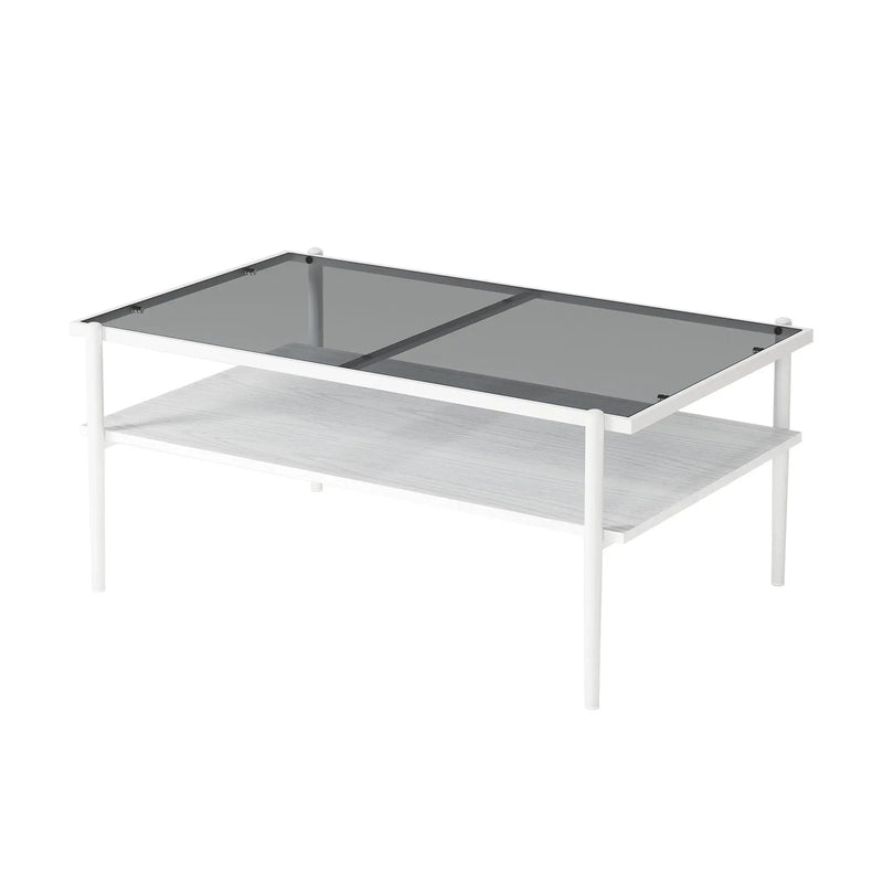 Rectangle Coffee Table With Tempered Glass Top And Legs, Modern Table For Living Room by Unique Piece Furniture