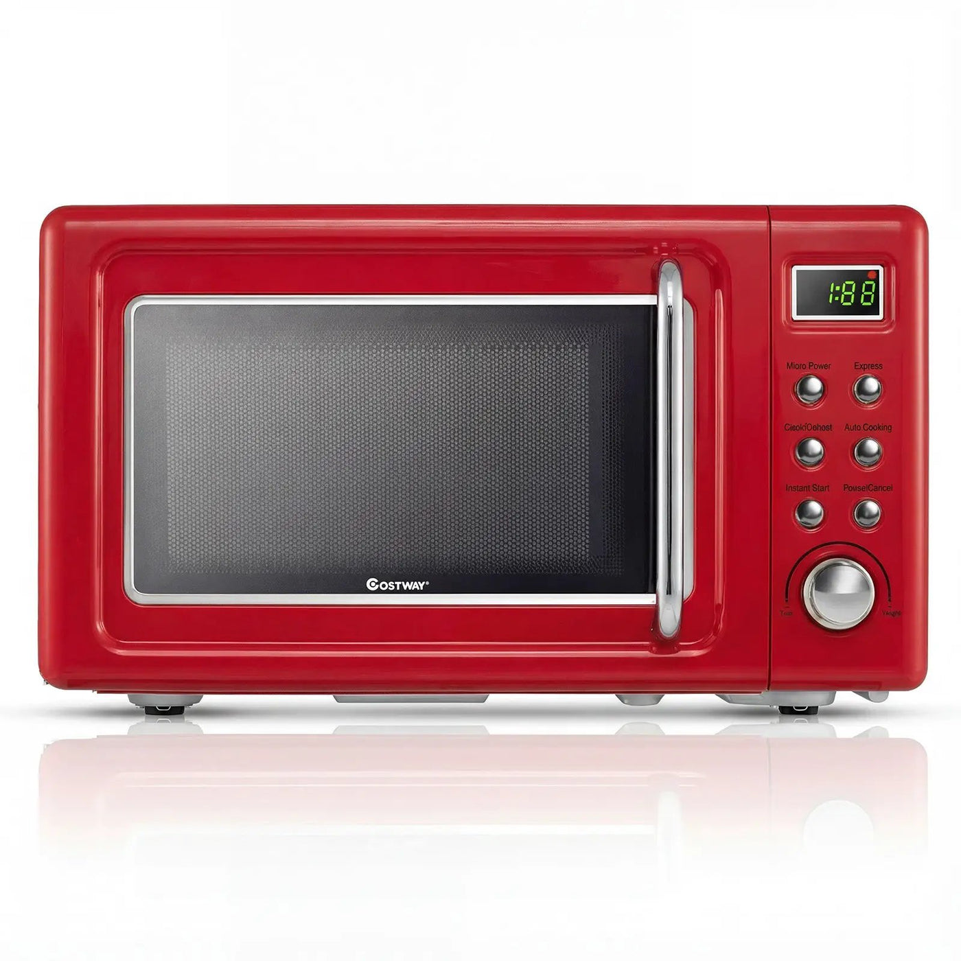 700W Retro Countertop Microwave Oven with 5 Micro Power and Auto Cooking Function by DirectDeals
