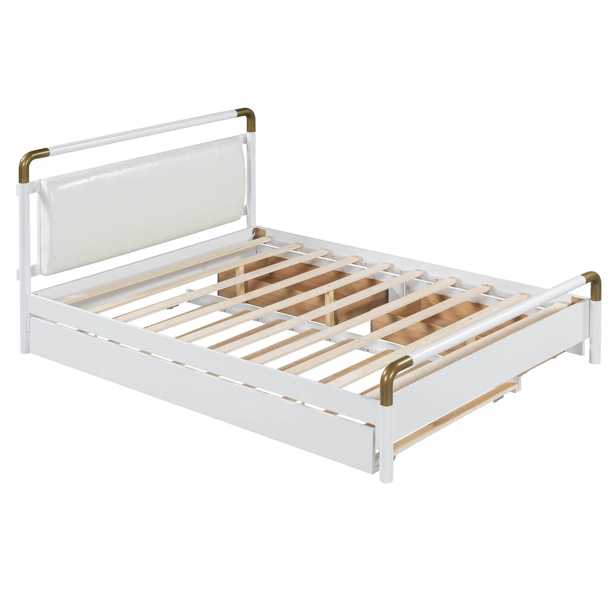 Storage Platform Bed, With 2 Big Drawers, Trundle by Unique Piece Furniture