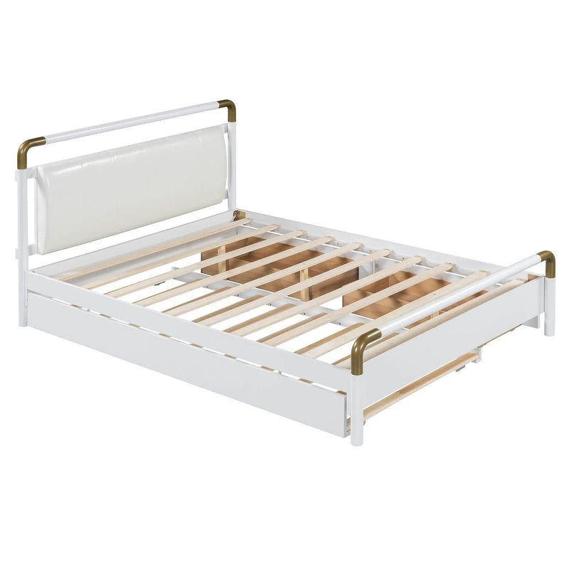 Storage Platform Bed, With 2 Big Drawers, Trundle by HouseOfZazla