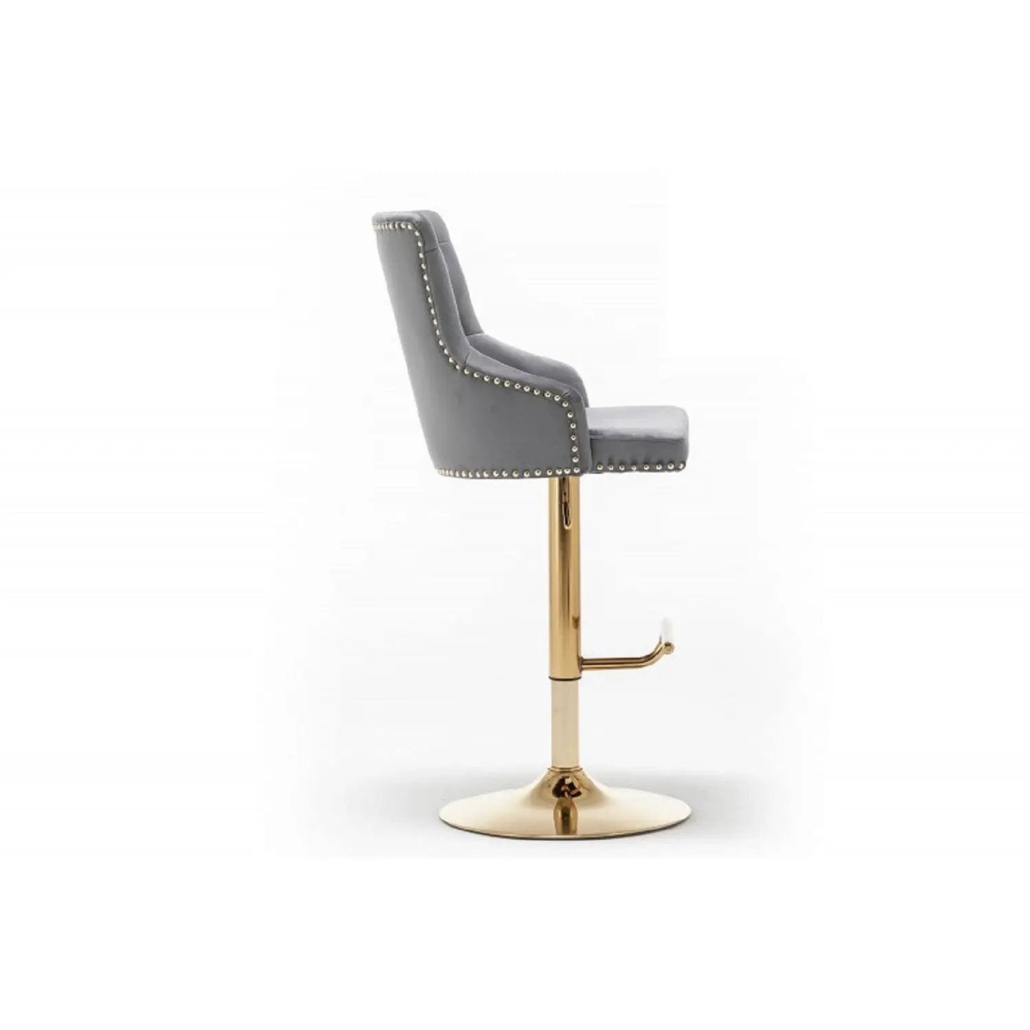 Adjustable Swivel Bar Stool With Nailhead Trim (Set of 2) by Unique Piece Furniture