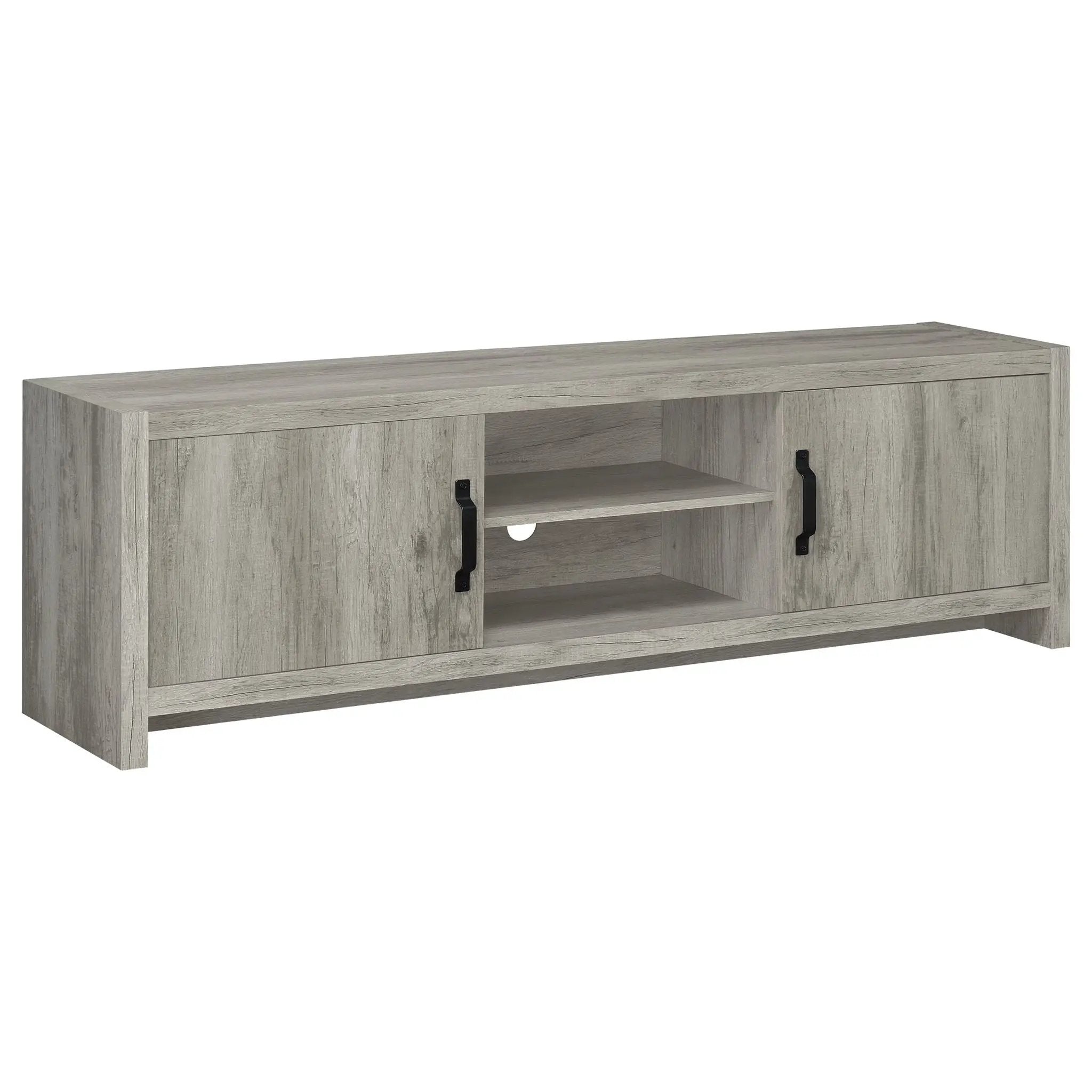 Burke 2-door Engineered Wood 71-inch TV Stand Grey Driftwood by Unique Piece Furniture