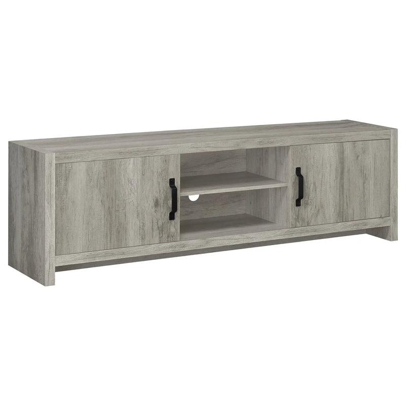 Burke 2-door Engineered Wood 71-inch TV Stand Grey Driftwood by Unique Piece Furniture