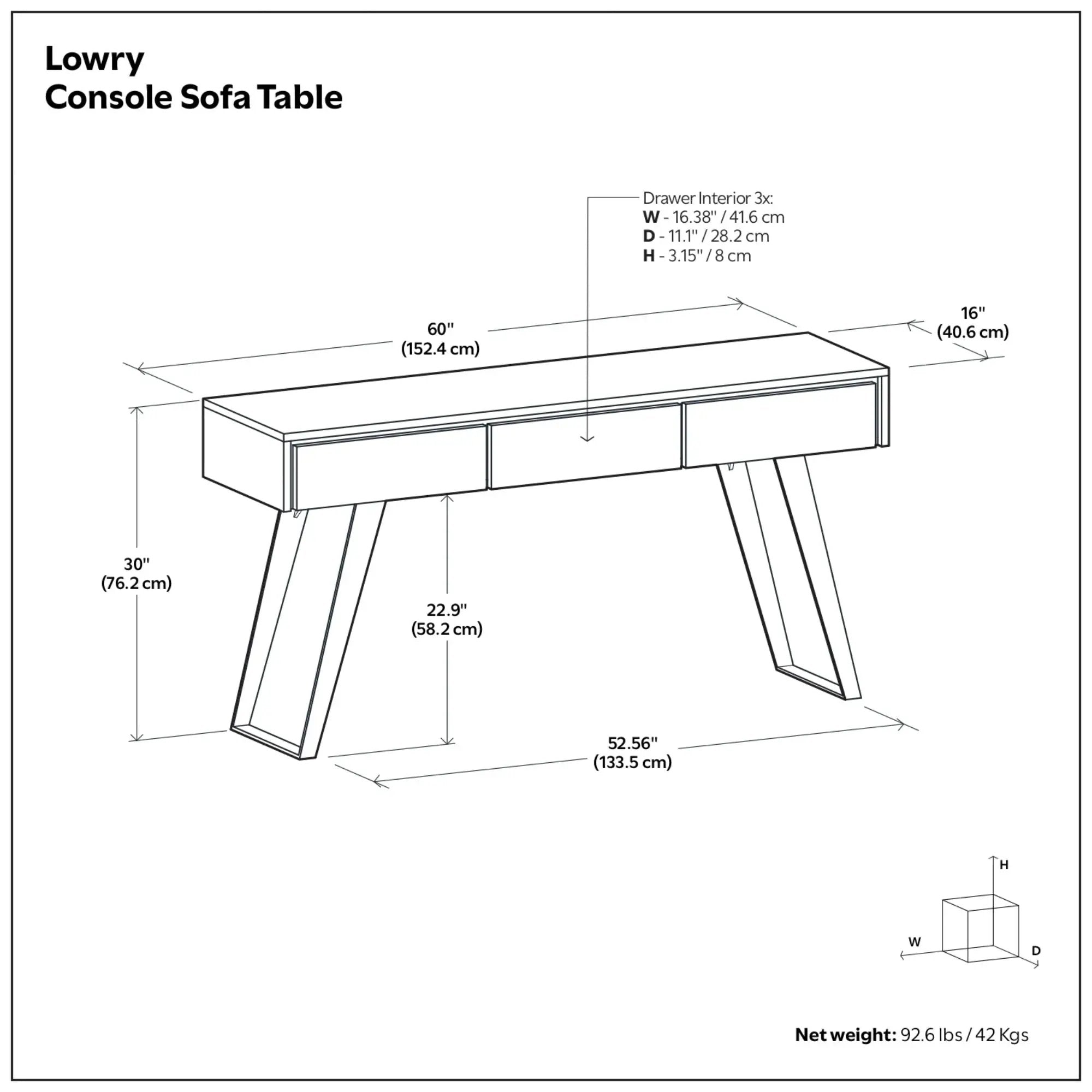 Lowry - Console Sofa Table - Oak by HouseOfZazla