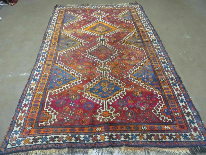 4' X 7' Antique Handmade Tribal Turkish Wool Rug Nice by Jewel Rugs