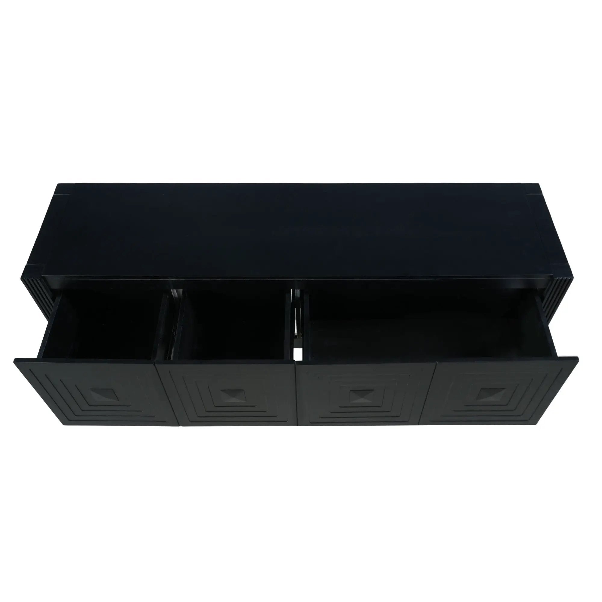 Geometric Carved Console Table With 3 Soft Close Drawers by HouseOfZazla