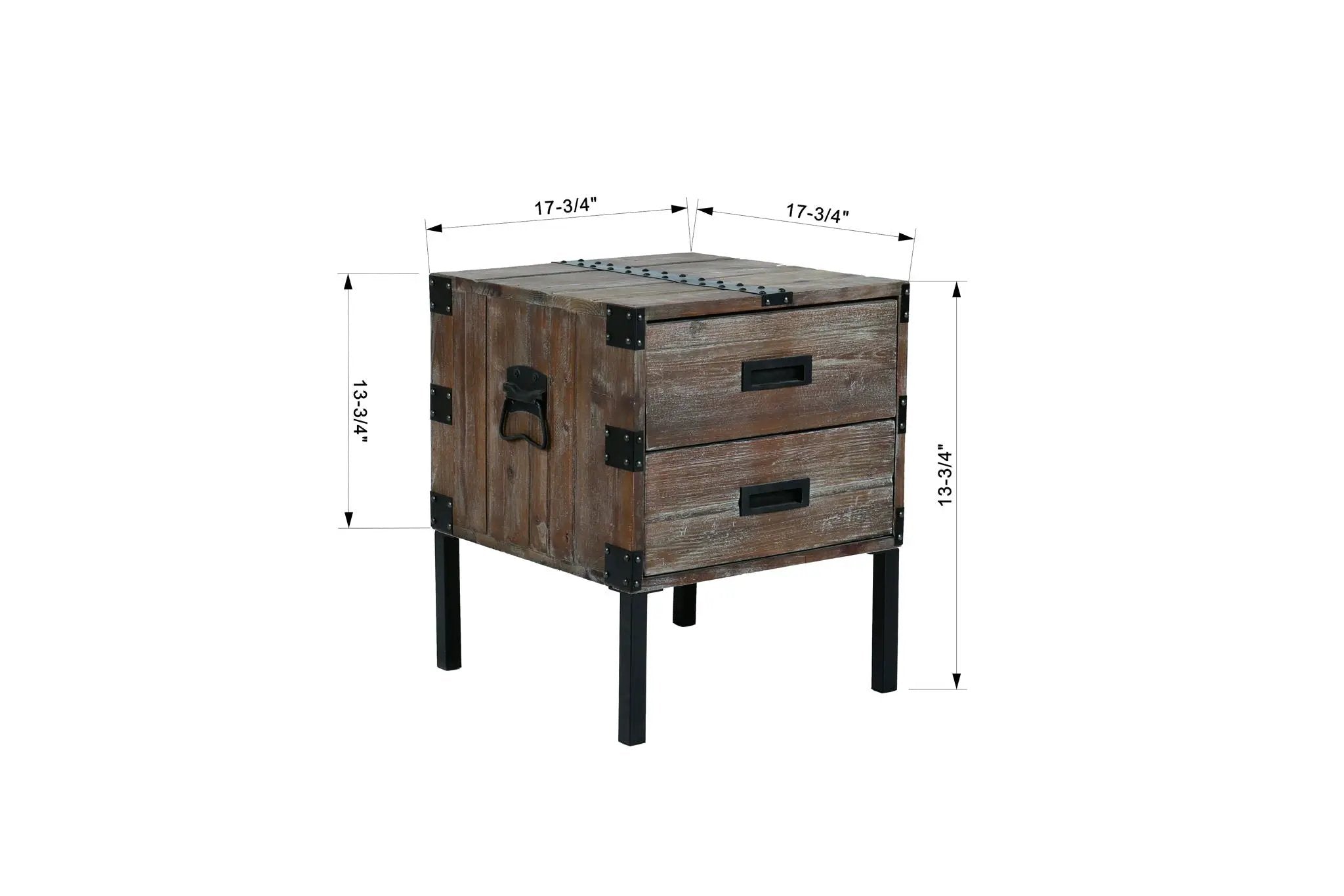 Trunk Table And Side Table With Large Storage Dress Up Your Liviing Room (Set of 3) - Antique Gray by HouseOfZazla