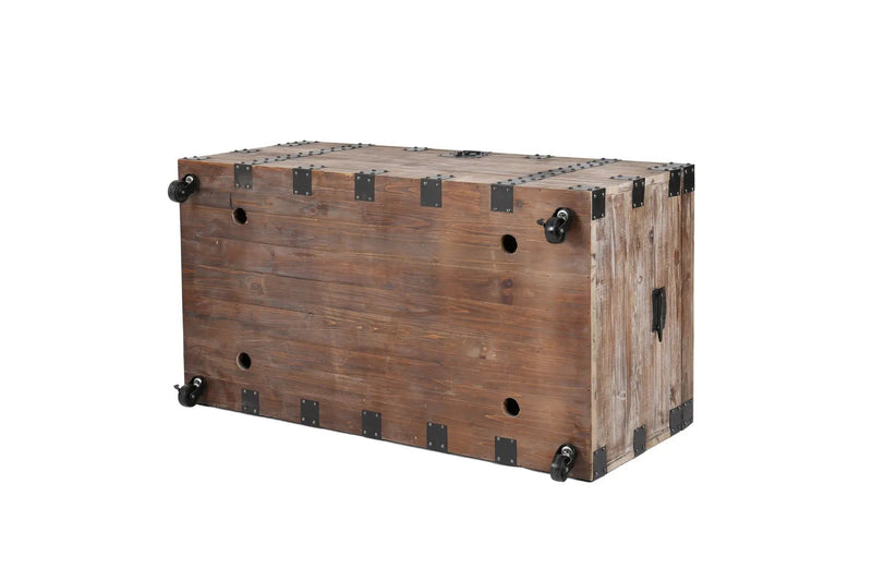 Trunk Table And Side Table With Large Storage Dress Up Your Liviing Room (Set of 3) - Antique Gray by HouseOfZazla