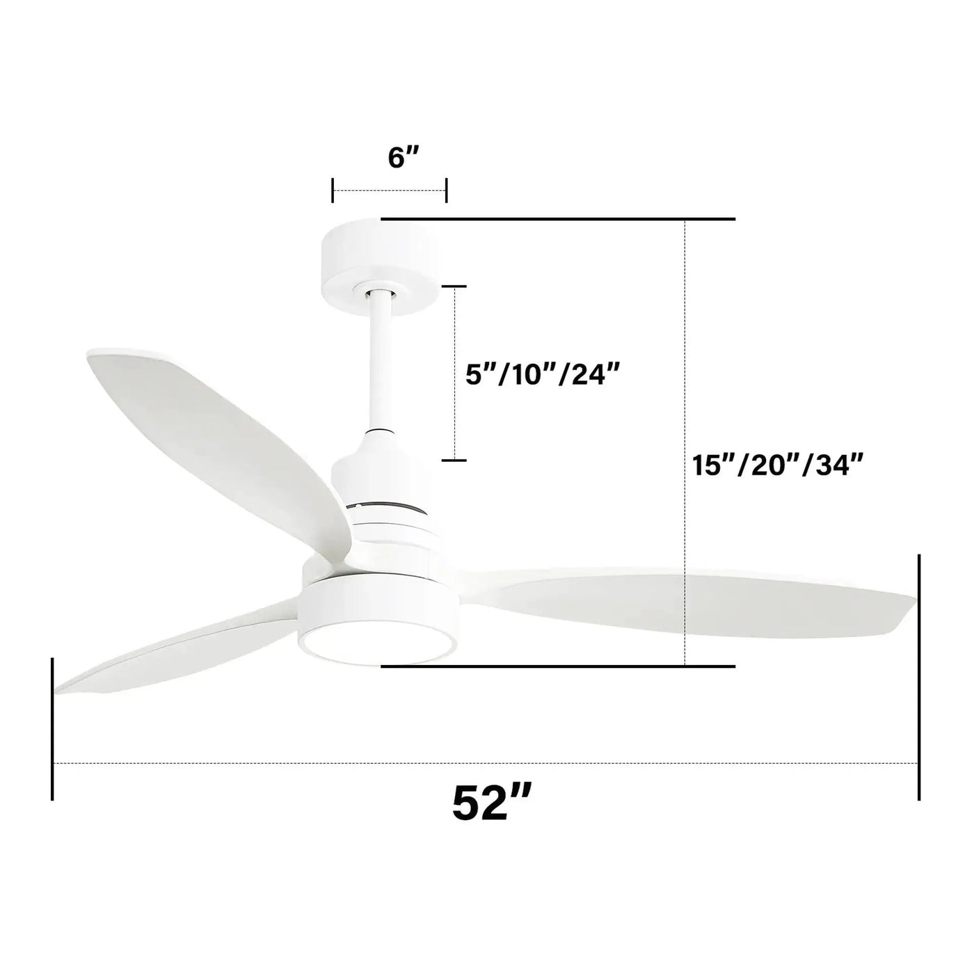 Ceiling Fan With Reversible DC Motor, LED Light & Remote Control by HouseOfZazla