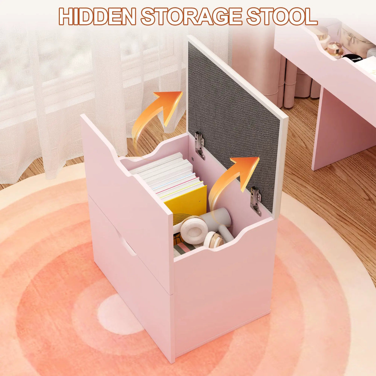 3-in-1 Multifunctional Dressing Table and Stool Set by HouseOfZazla