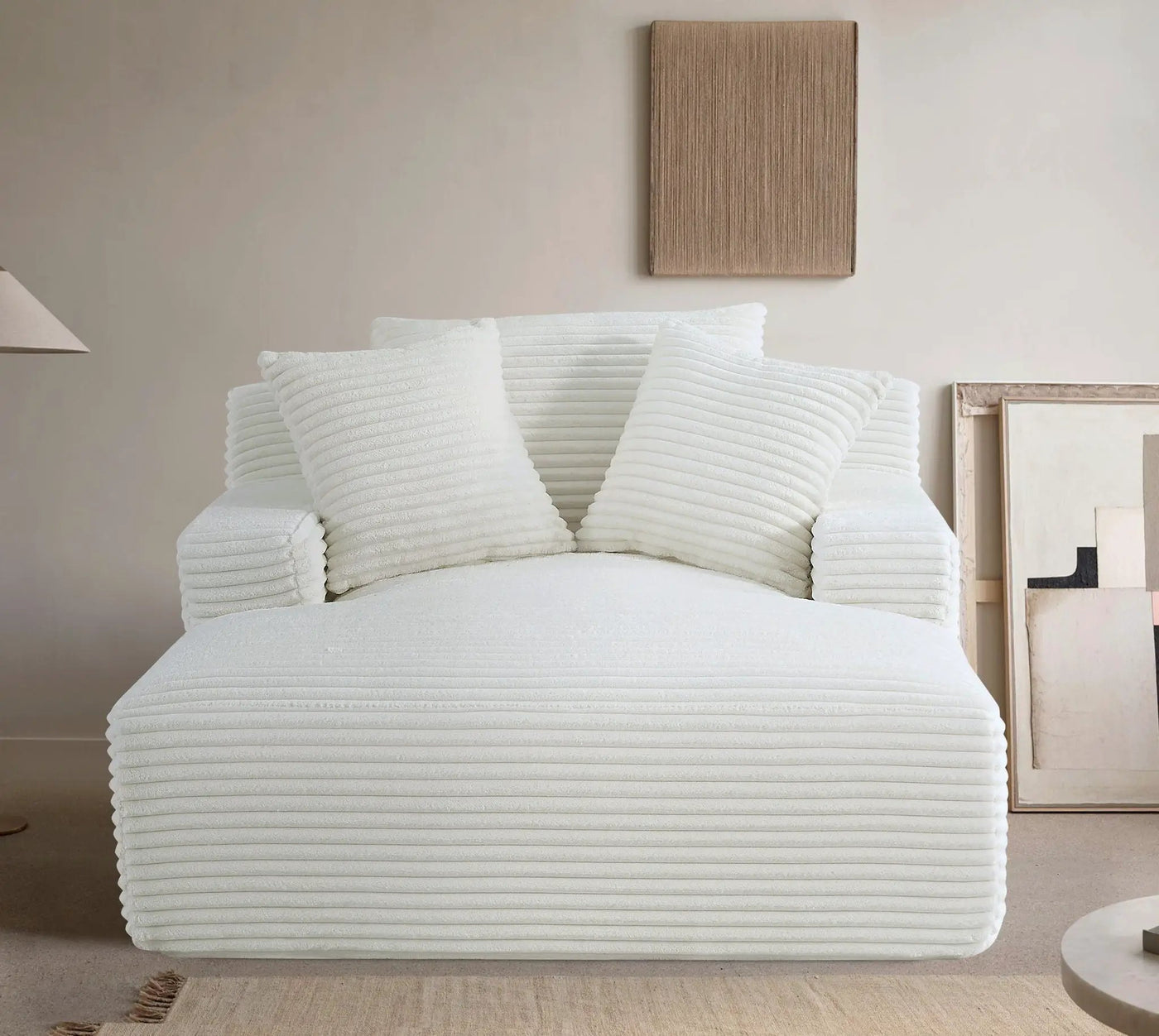 Cloudline - Oversized Chaise Lounge, Modern Comfy Couch With Full Foam Cushioning, Cozy Sleeper Sofabed by Unique Piece Furniture