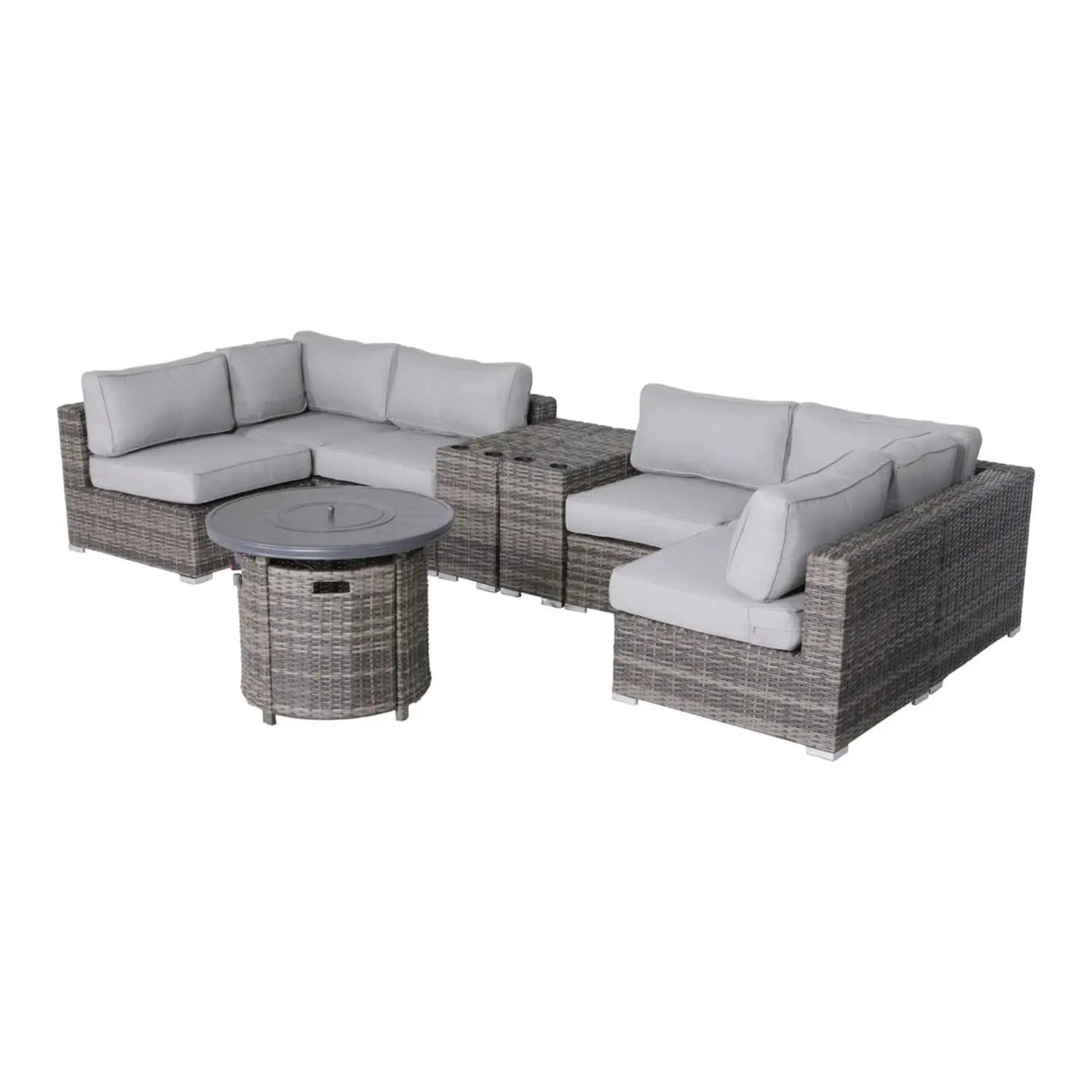 Wicker Outdoor Lounge Set With Cushions And Fire Pit by Unique Piece Furniture