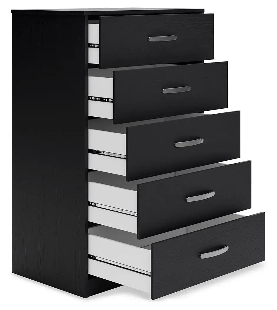 Finch - Five Drawer Chest - 46" Height - Black by Unique Piece Furniture
