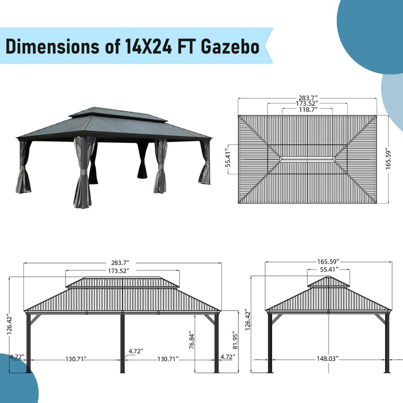 14x24FT Hardtop Gazebo by HouseOfZazla