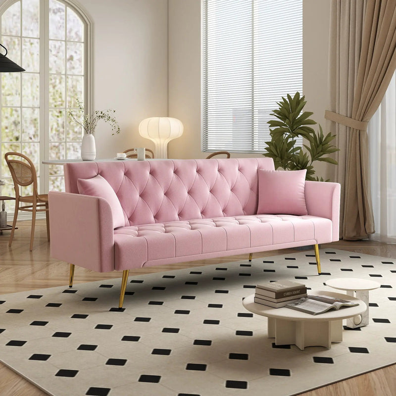 Modern Convertible 72 Inch Foldable Sleeper Sofa by HouseOfZazla