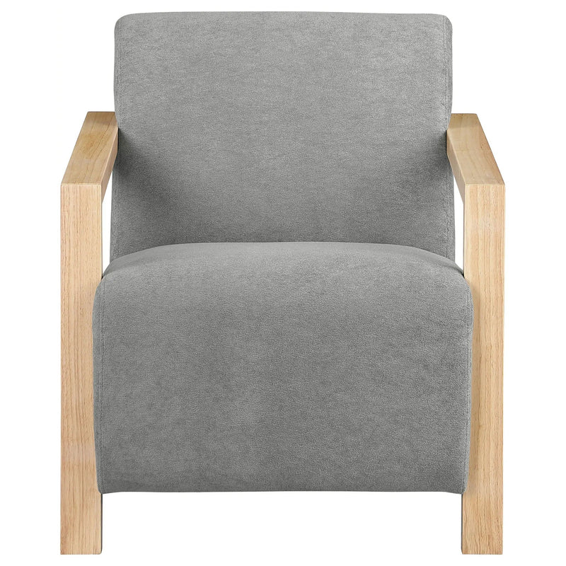 Diego Upholstered Accent Arm Chair with Wood Arms Grey by Unique Piece Furniture
