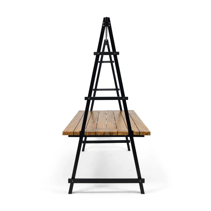 Huckleberry - Acacia Wood Outdoor Dining Table with Plant Hanger - Teak by HouseOfZazla