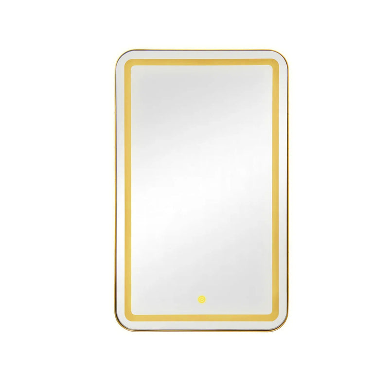 Rectangle Medicine Cabinet Mirror Bathroom Mirror With Storage Wall Mounted Medicine Mirror Cabinet With LED - Gold by HouseOfZazla