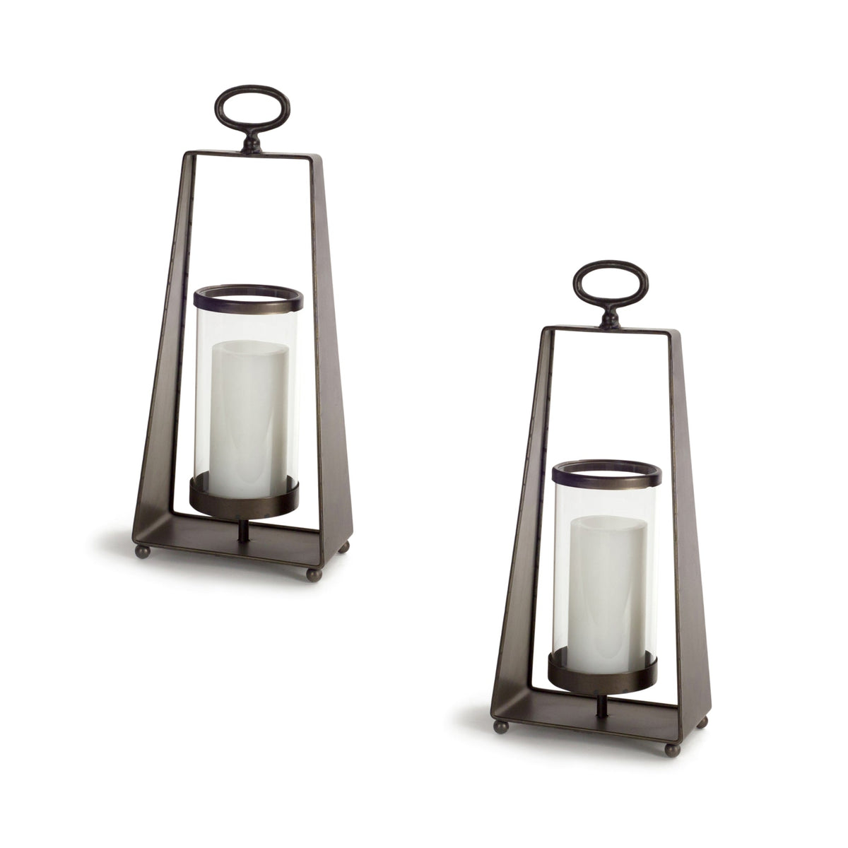 Metal candle holder with tapered frame (set of 2)