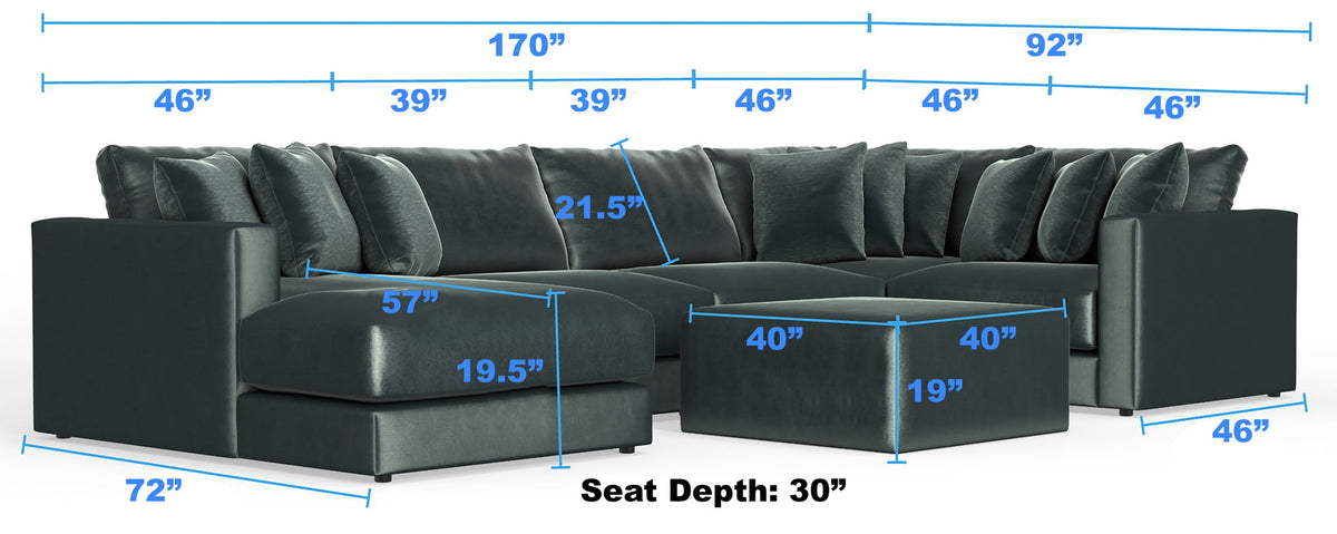 Remington - Modular Sofa And Cocktail Ottoman - Pine, photo 19 of 28