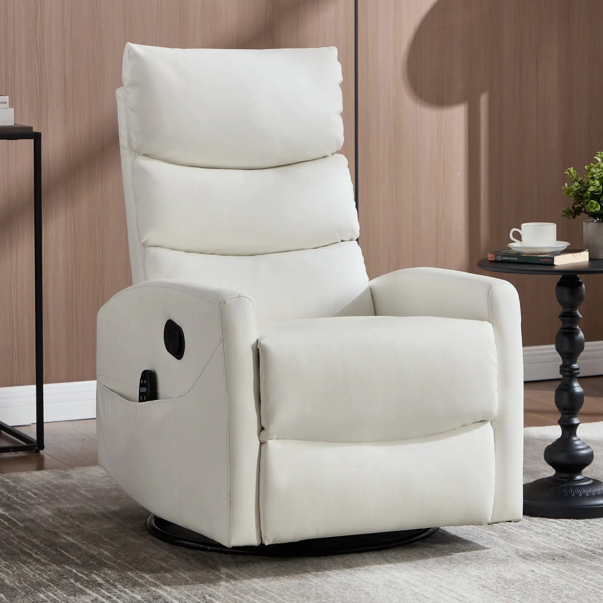 Heat Massage Manual Recliner Chair with Rocker and Swivel by HouseOfZazla