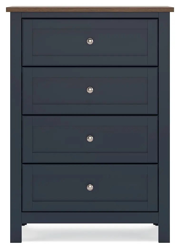 Landocken - Four Drawer Chest - Brown / Blue by Unique Piece Furniture