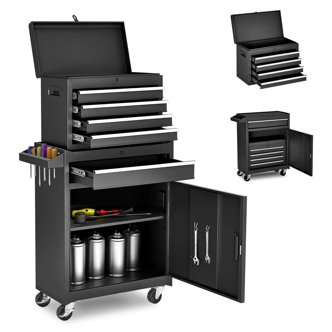 5-Drawer Rolling Tool Storage Cabinet with Detachable Top Toolbox by HouseOfZazla