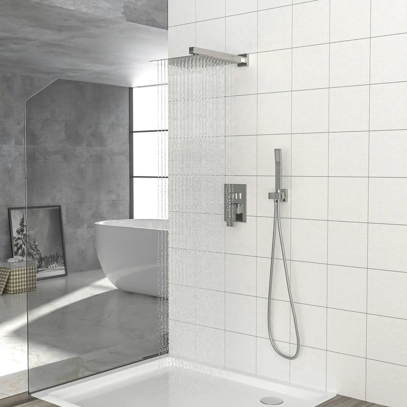 Dual Shower Head 10" Wall Mounted Square Shower System by HouseOfZazla