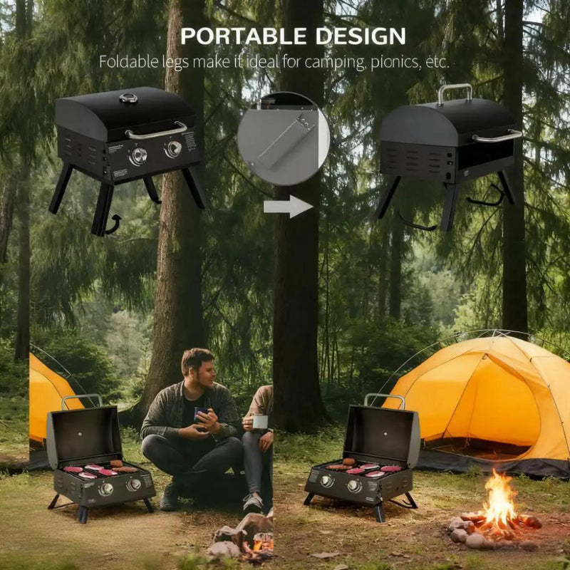 21.75" Portable Grill with 2 Burners Camping by HouseOfZazla