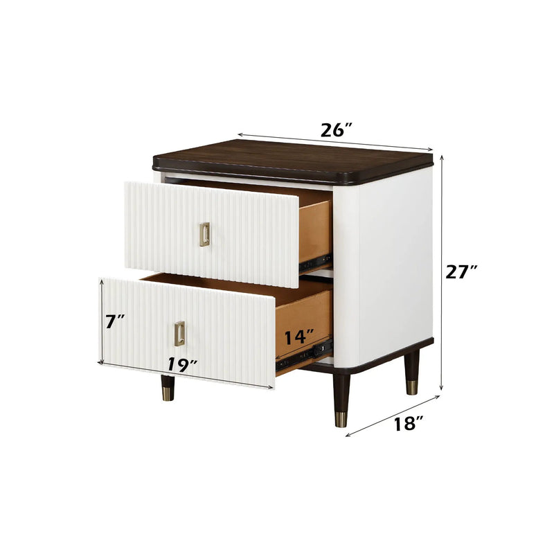 Carena - 5 Piece Bedroom Set (Eastern King Dresser Chest Mirror Nightstand) - Brown / Light Gray / White by Unique Piece Furniture